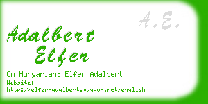 adalbert elfer business card